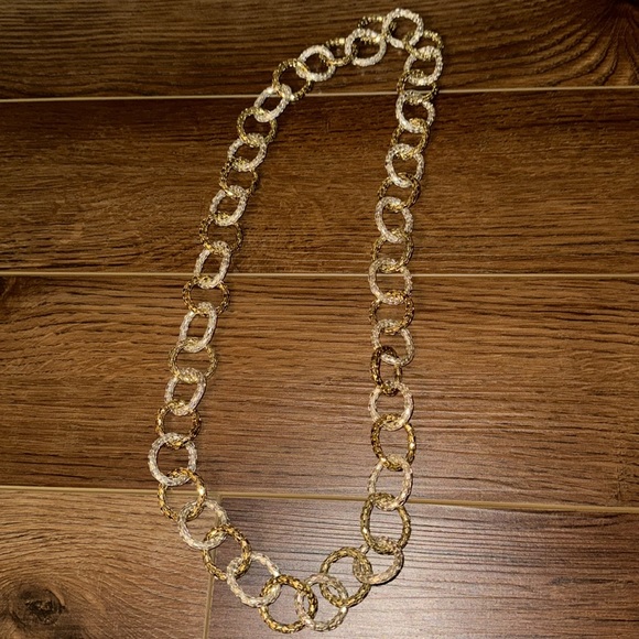 SILVER AND GOLD LINK CHAIN NECKLACE - Picture 5 of 8